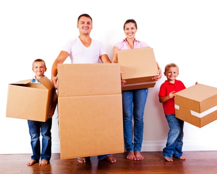 Professional removals in Kentishtown with moving van and boxes