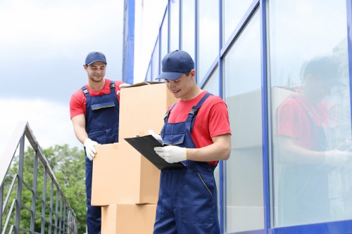 Professional packing and moving boxes prepared for a Kentishtown home relocation