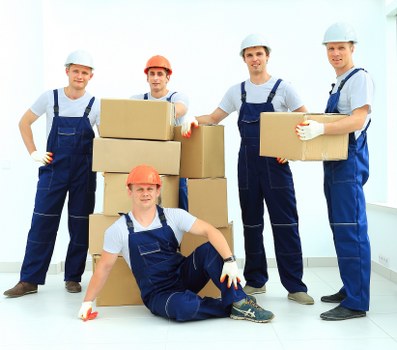 Packed moving boxes ready for house removals in Kentishtown