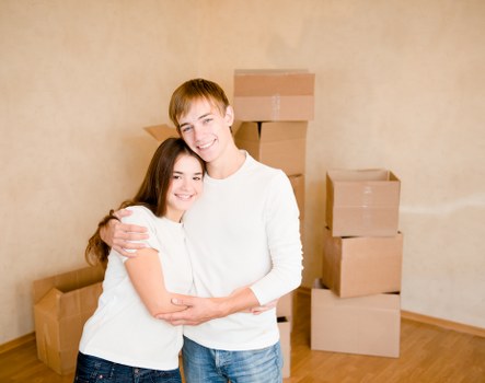 Labelled moving boxes arranged for organised unpacking in a Kentish Town property