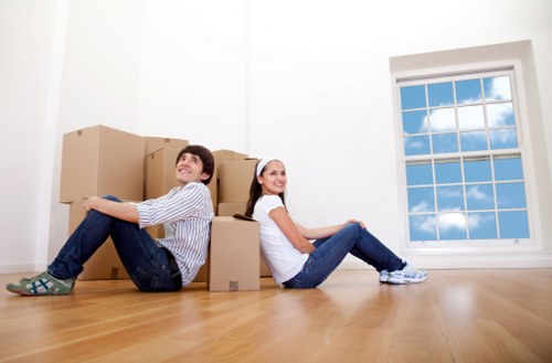 Packed household items prepared for a removal van service