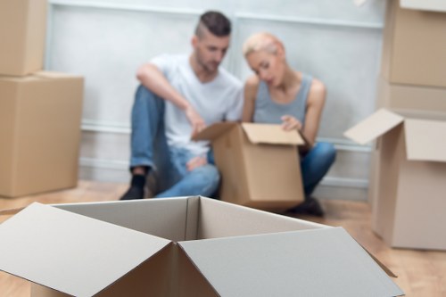 Boxes and packing supplies ready for a move in Kentishtown