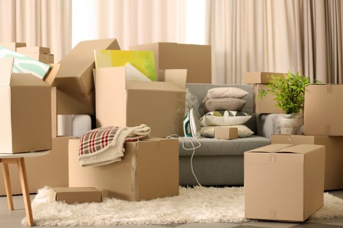 Prepared moving boxes and furniture for removal truck hire
